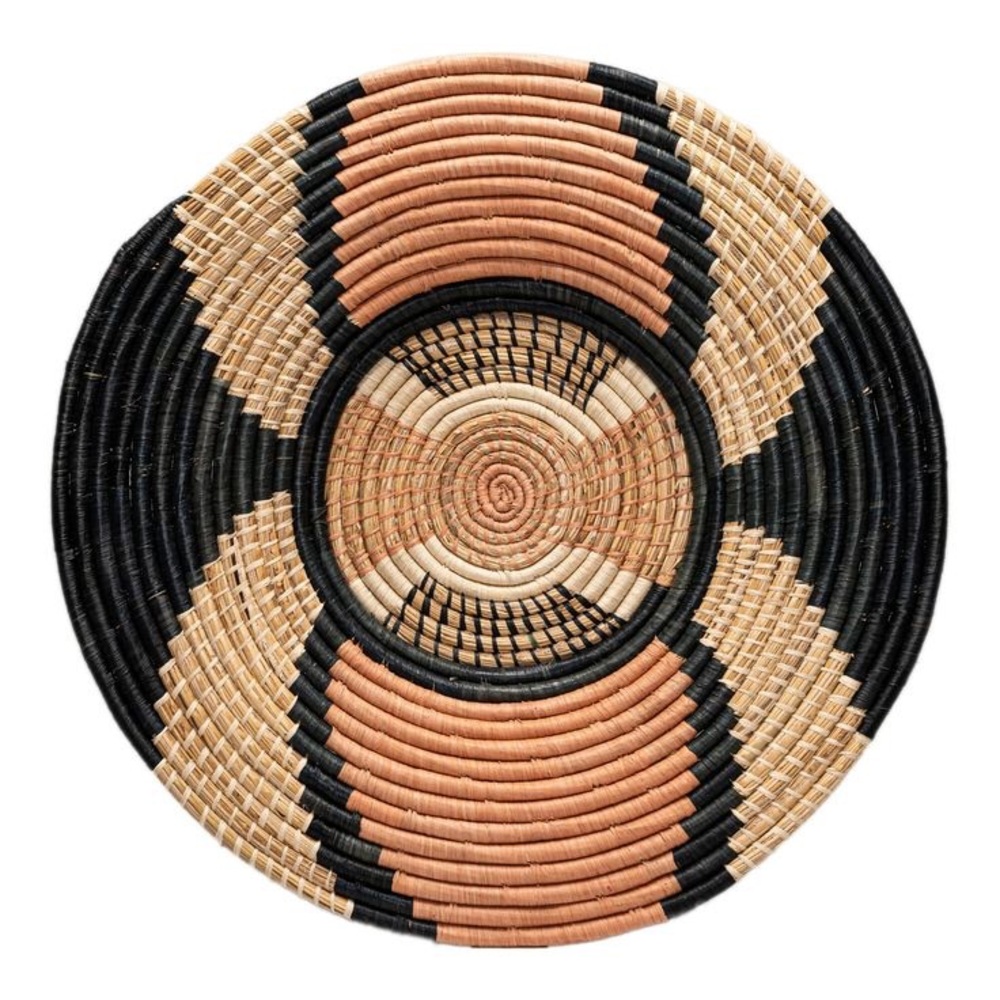 Artisan hand crafted banana leaf woven decorative disc/basket